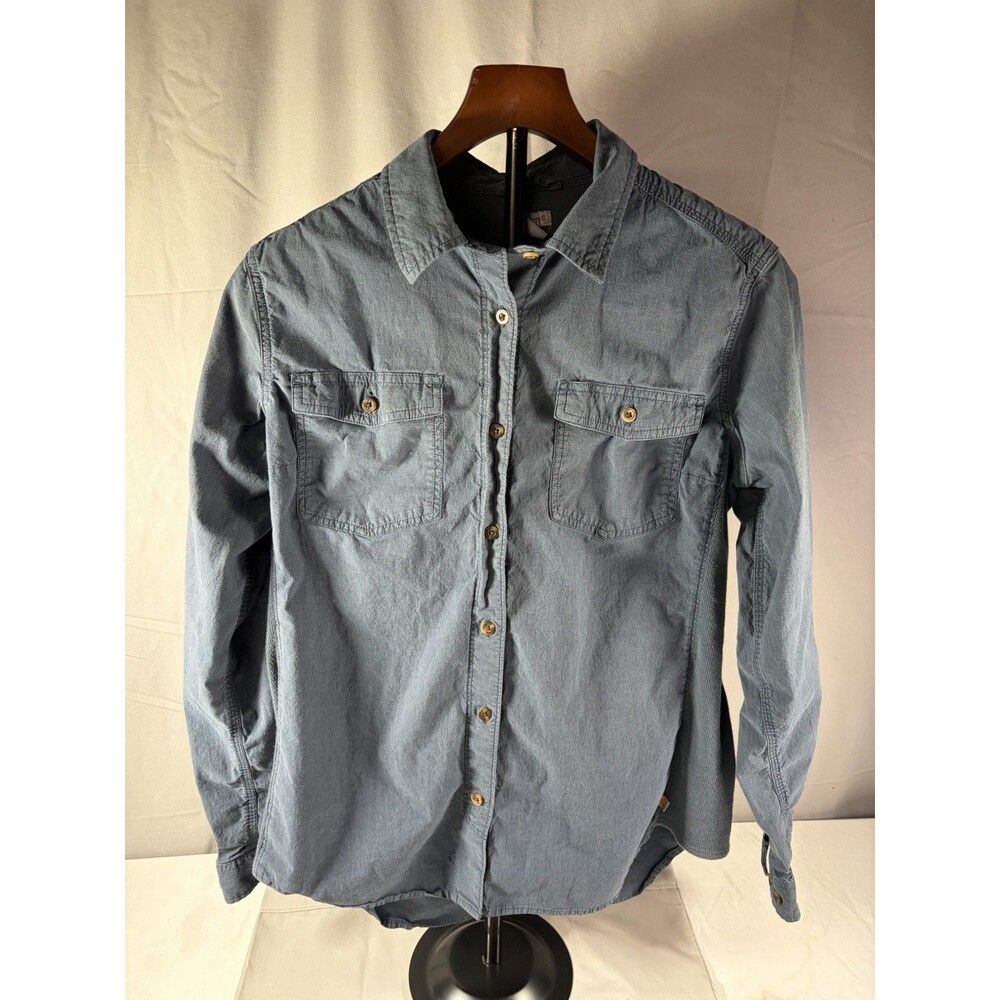 Carhartt Rugged Flex Womens Large Long Sleeve Button Down Roll Button Sleeves